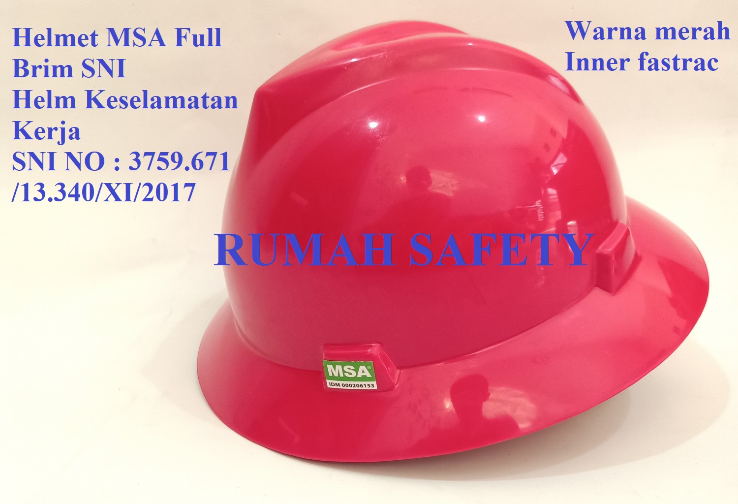 Helmet Safety Full Brim Msa Lokal Fastrac Helm Msa Fullbrim Lokal