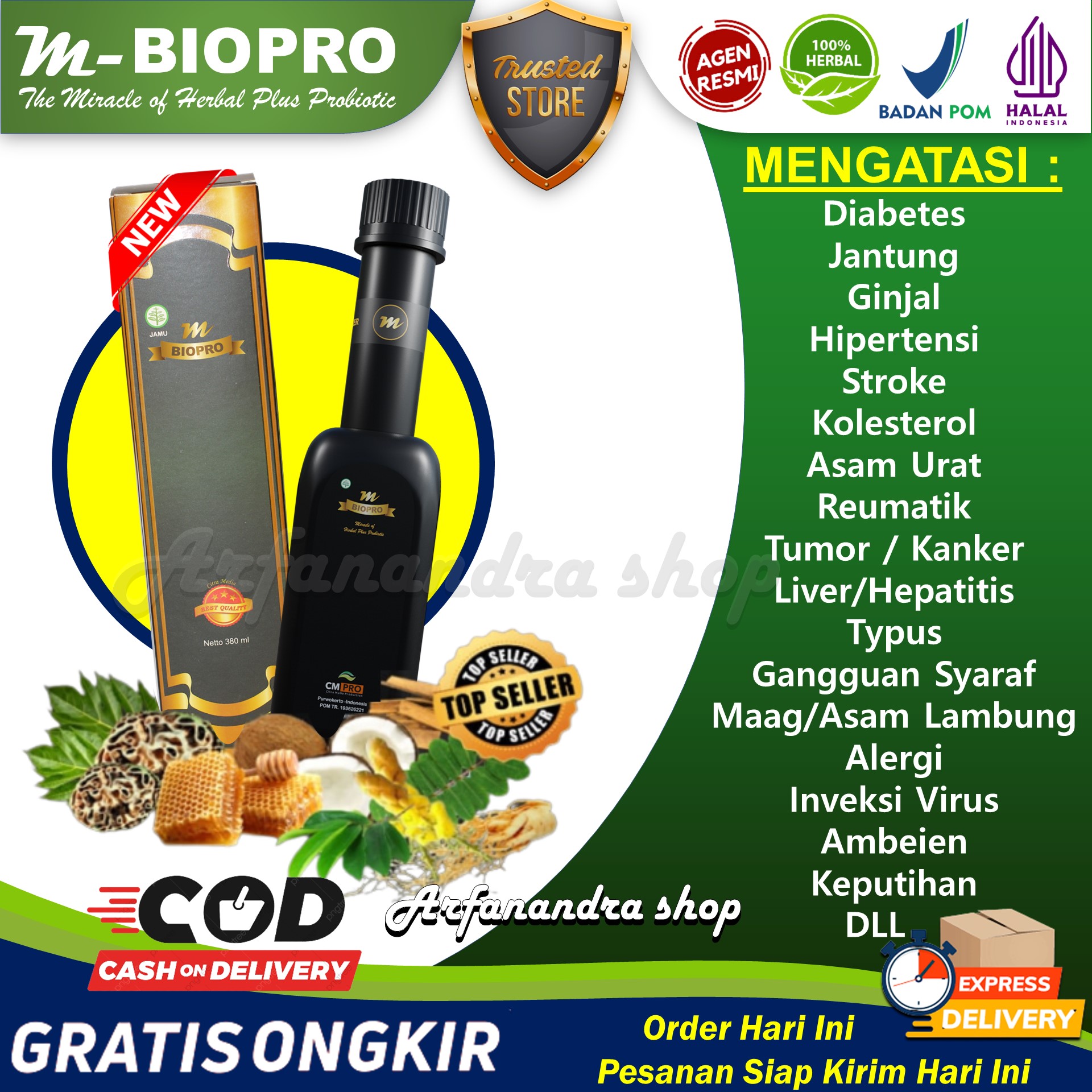 M Biopro Mbiopro Obat Herbal Asli Halal Original Kemasan Terbaru