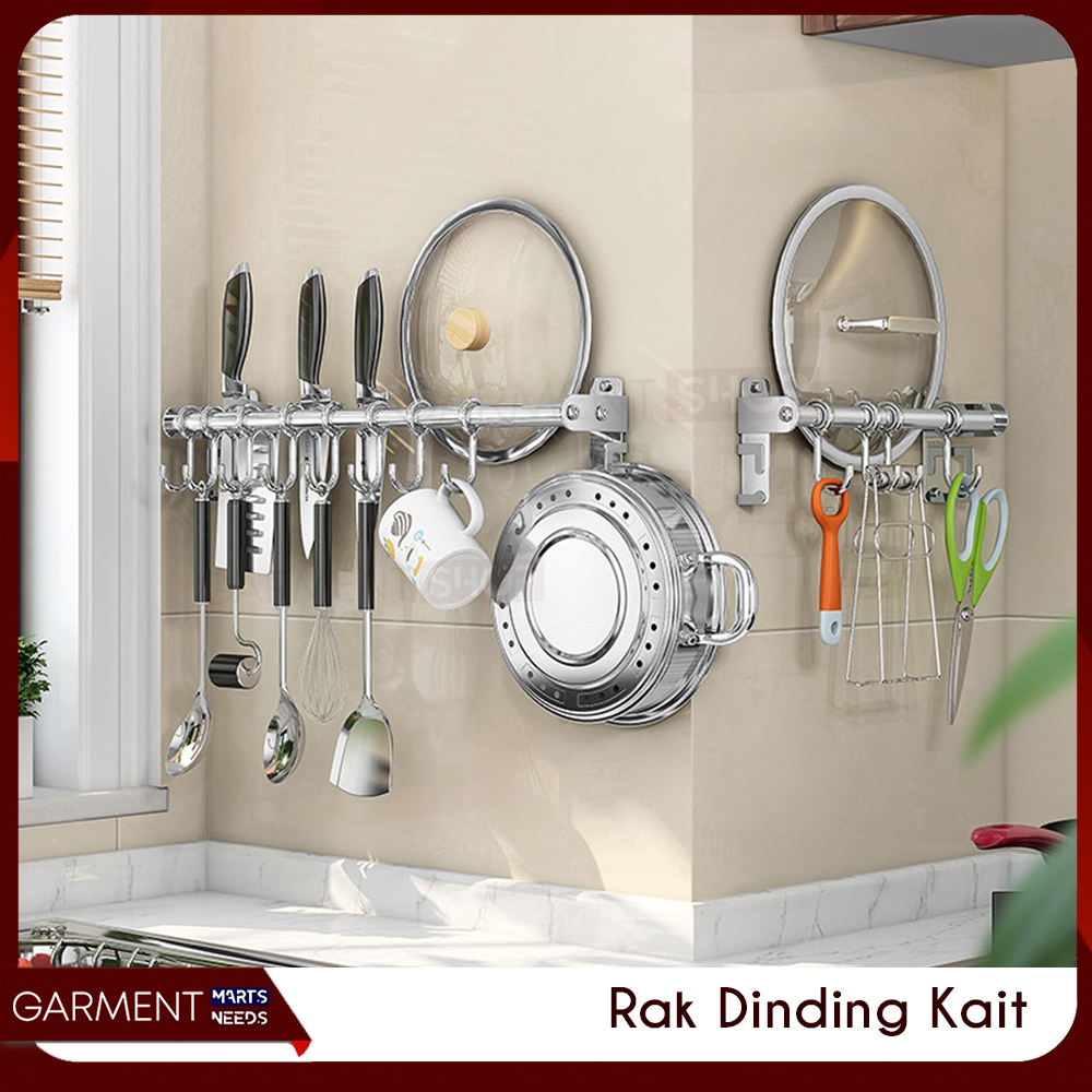 Rak Dapur Tempel Dinding Tempat Alat Dapur Stainless Steel Minimalis