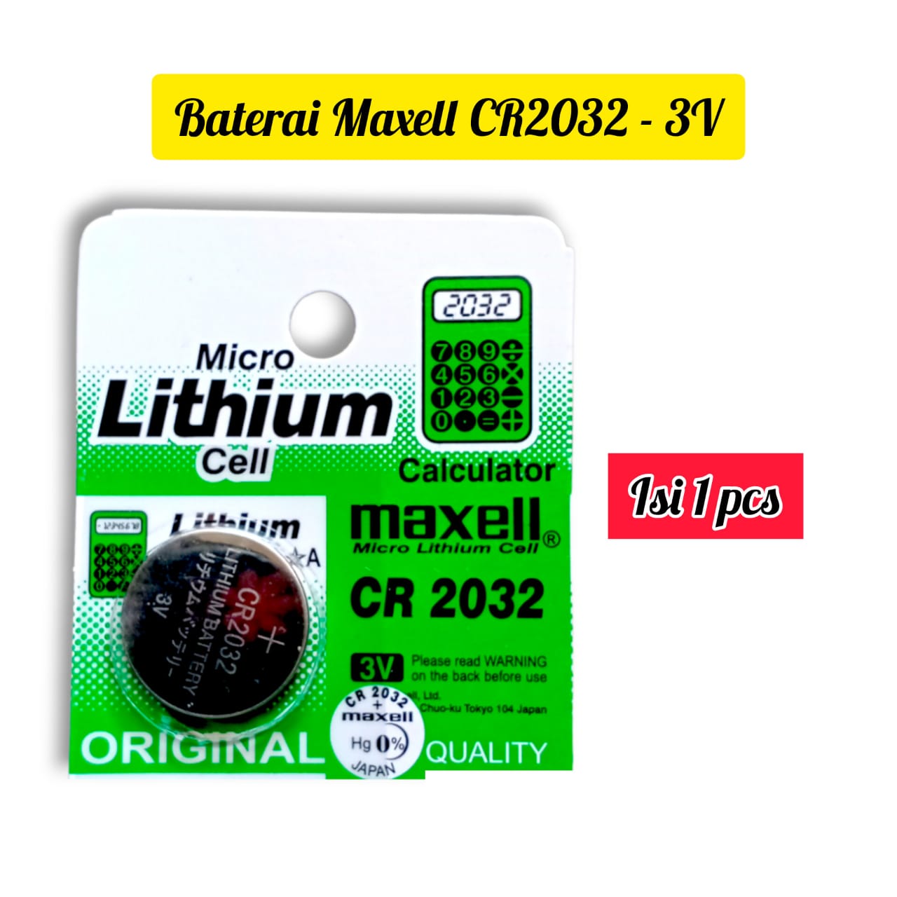 Baterai Maxell CR2032 1 PCS Micro Lithium Cell 3V Baterai Untuk