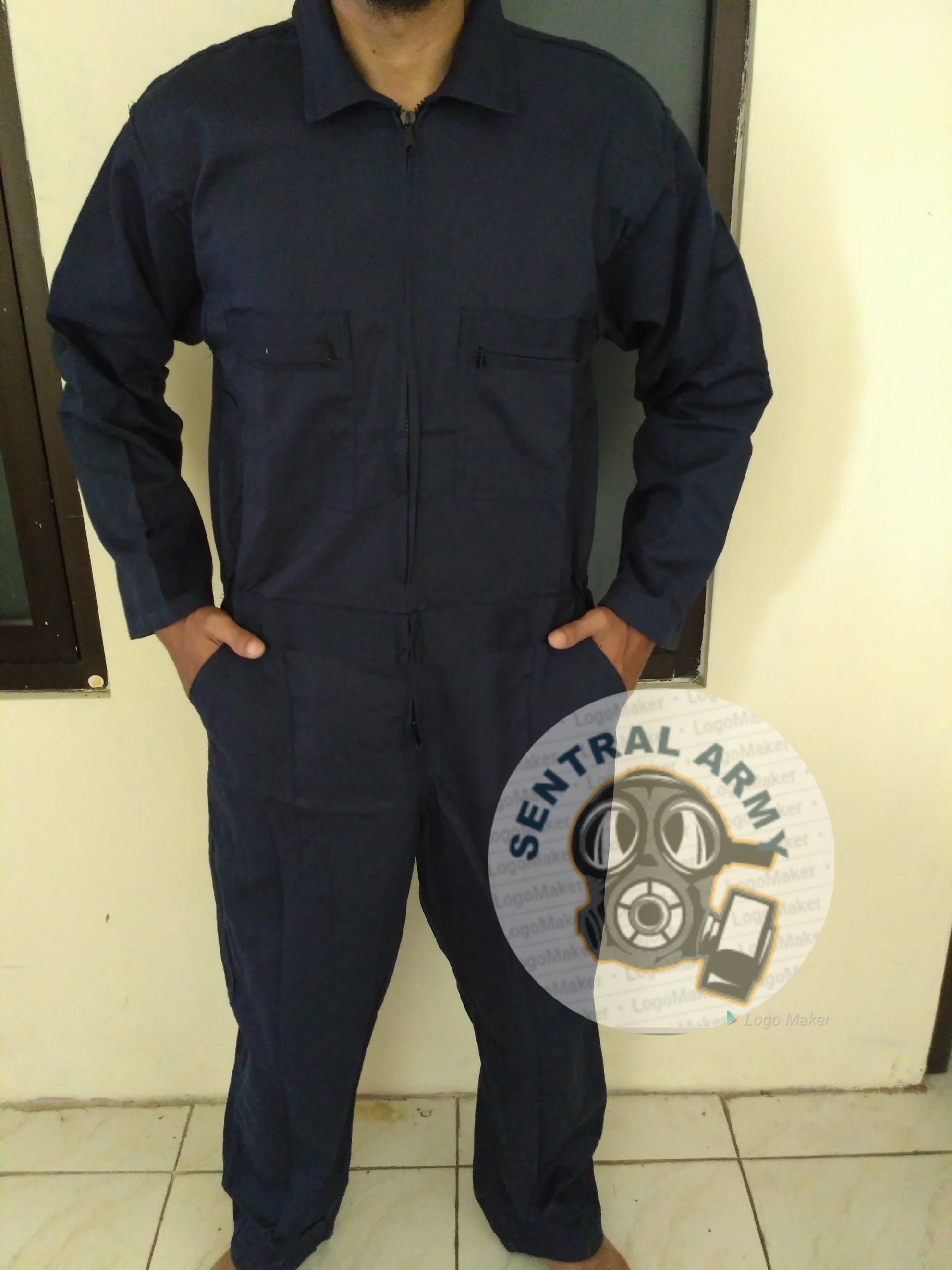 Katelpak Biru Dongker Polos Wearpak Terusan Coverall Seragam Proyek