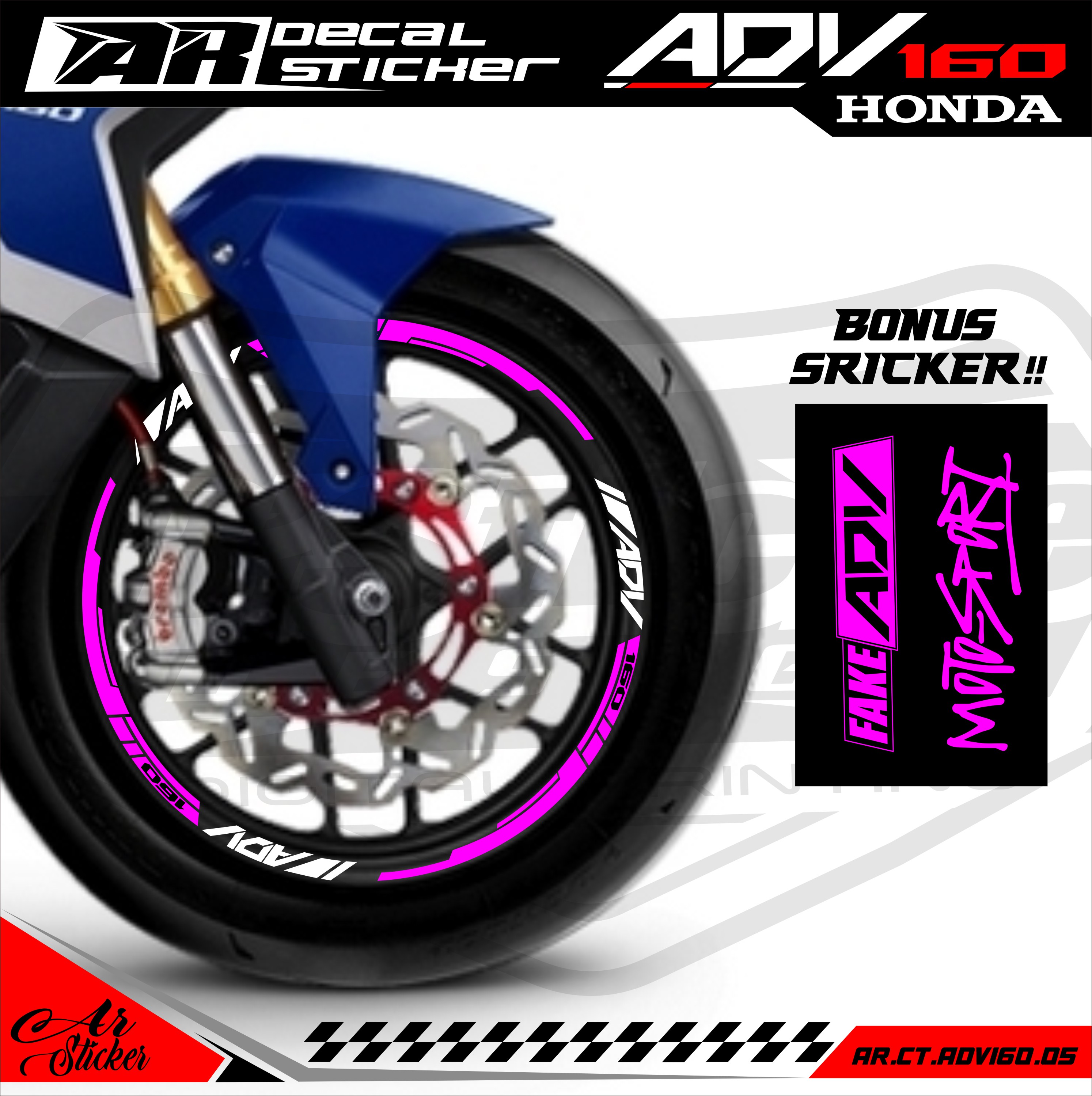 Stiker Cutting Velg Adv Aksesoris Sticker List Velg Motor Honda