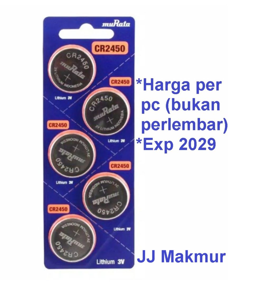 Battery Murata CR2450 Lithium 3v Original For Watch Baterai Coin Jam