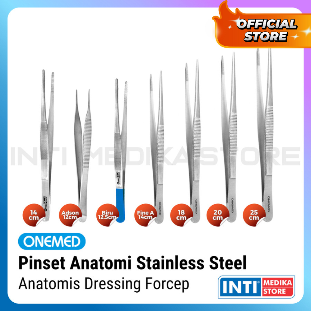 ONEMED Pinset Anatomi Stainless Steel Anatomis Dressing Forcep