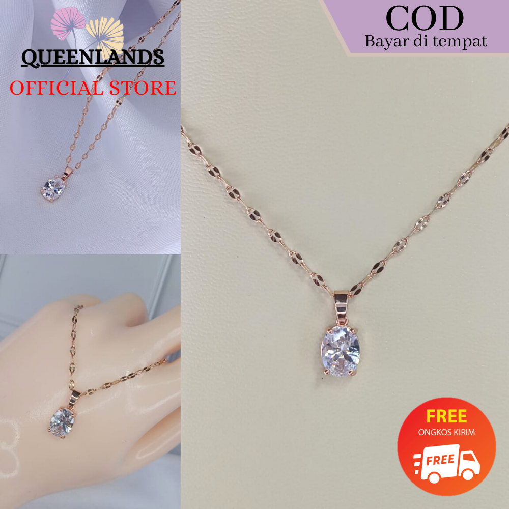 Cod Kalung Wanita Korea Titanium Rantai Anti Karat Aksesoris Mewah