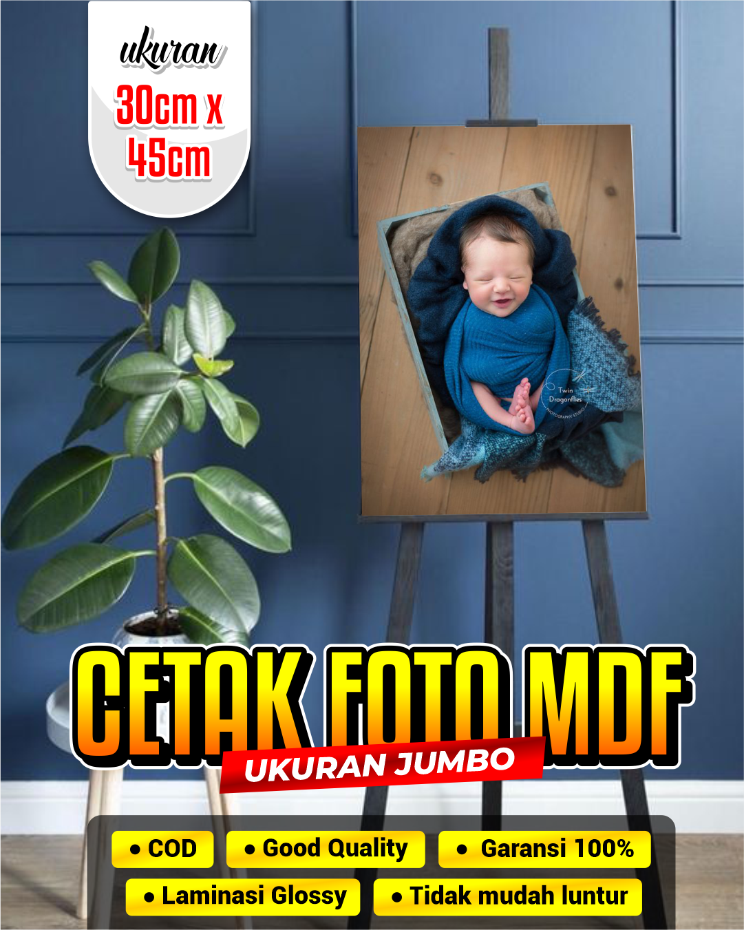 Cetak Foto Plus Bingkai Ukuran Jumbo 30x45cm Lazada Indonesia