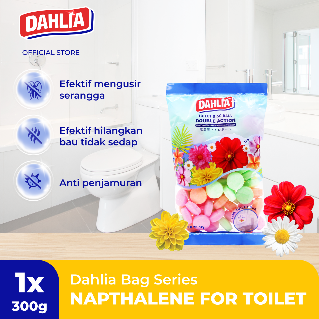 DAHLIA Kamper Toilet Disc Ball Napthalene 300gr Lazada Indonesia