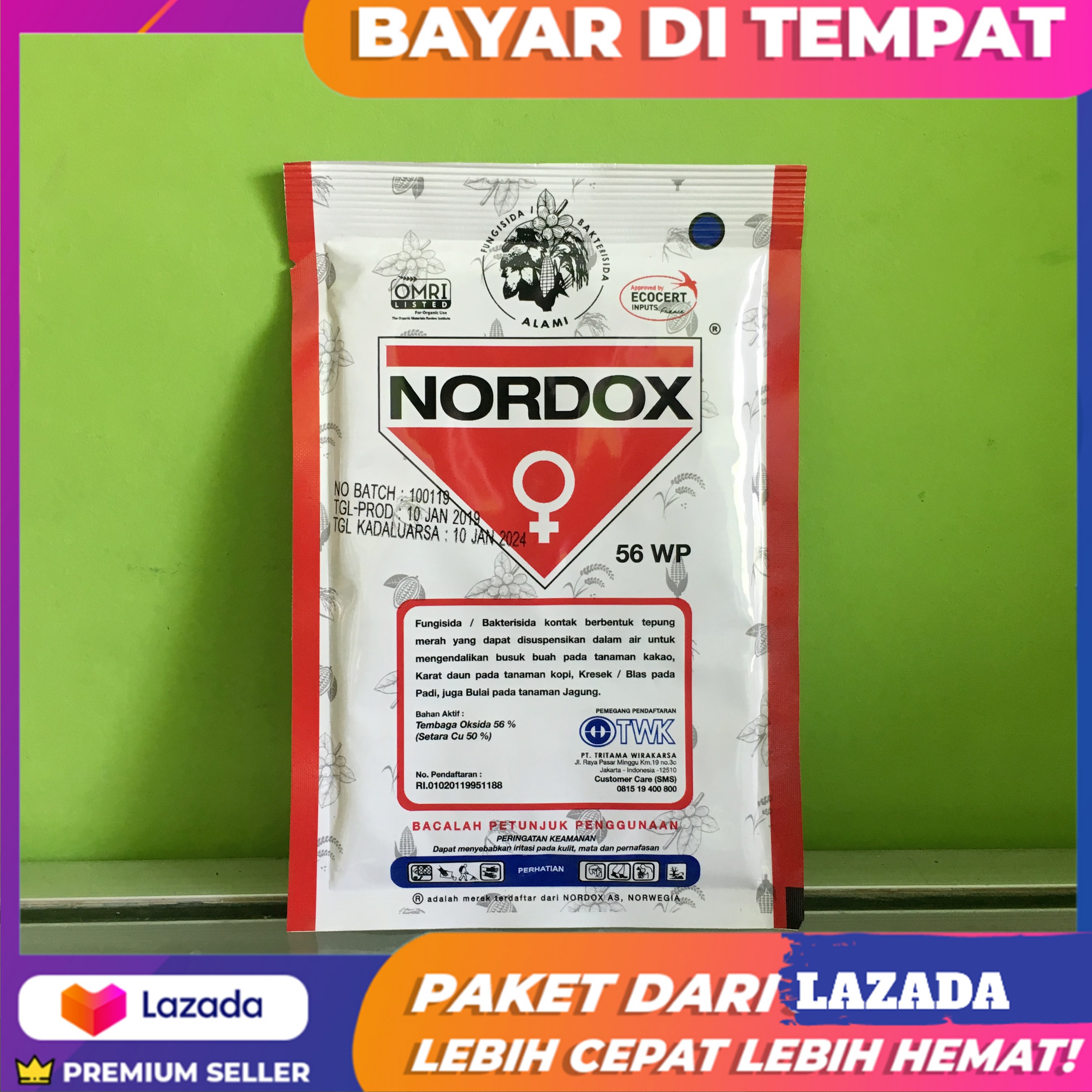 Fungisida Bakterisida Alami Nordox 56 WP 100 Gr Lazada Indonesia