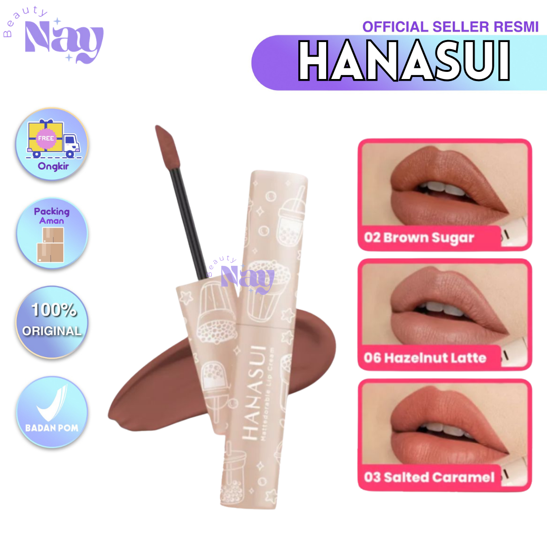 HANASUI LIP CREAM BOBA MATTEDORABLE LIPCREAM BOBA EDITION BY HANASUI