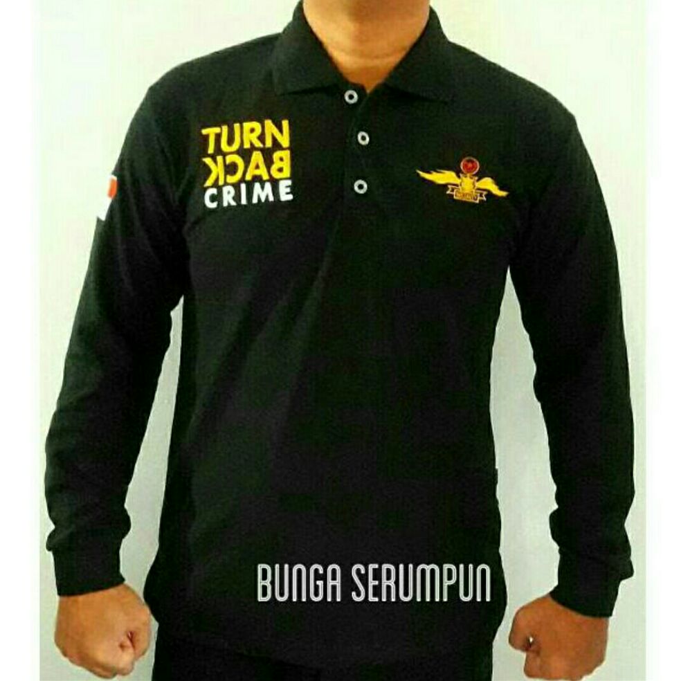 Kaos Security Turn Back Crime Lengan Panjang Kaos Kerah Tbc Security