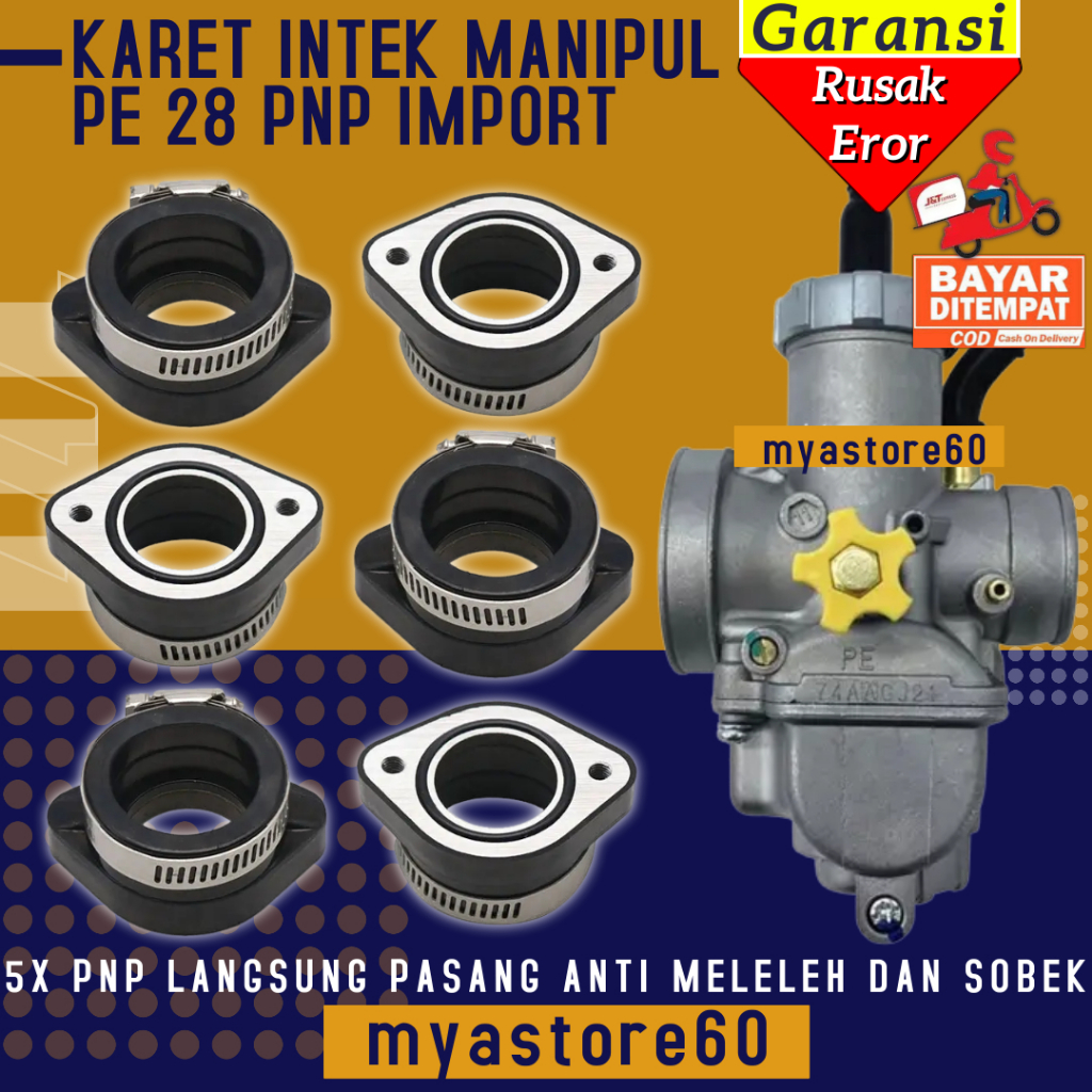 Karet Intek Intake Manipul Manipol Adapter Karburator Motor Bahan Karet