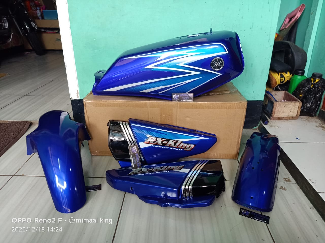 Body Set Tangki Tengki Rx King Biru Pengiriman Paking Kayu