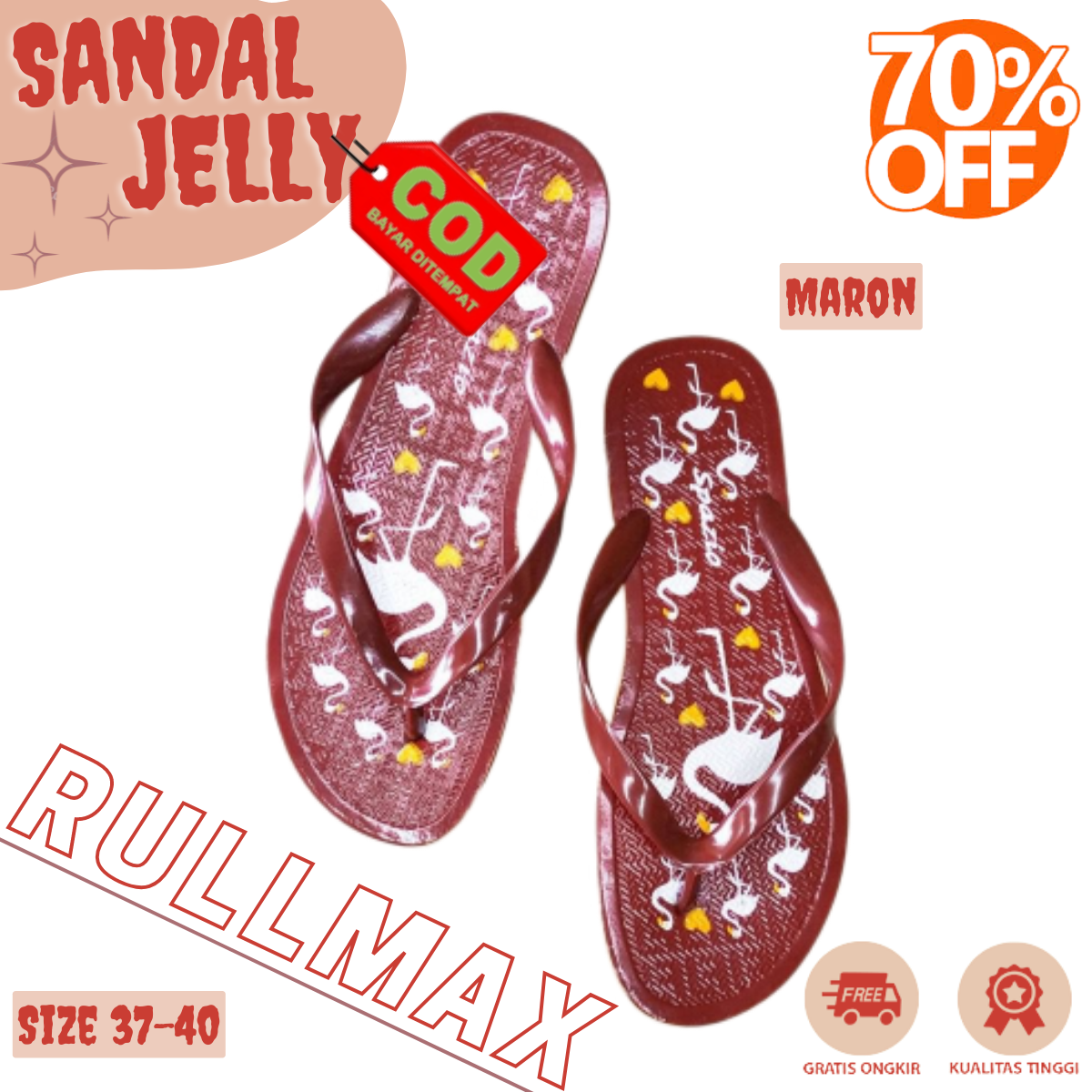 SANDAL JELLY KARET WANITA SANDAL WANITA JEPIT TERBARU MODEL KEKINIAN