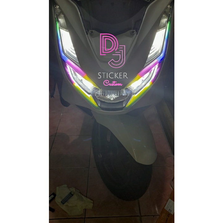 Bos Sticker Sticker Stiker Alis Atas Bawah Pcx Tema Rgb Sticker