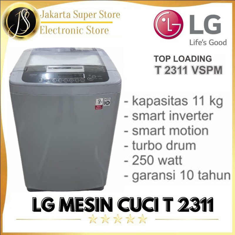 MESIN CUCI LG T 2311 VSPM 1 TABUNG 11 KG SMART INVERTER Lazada