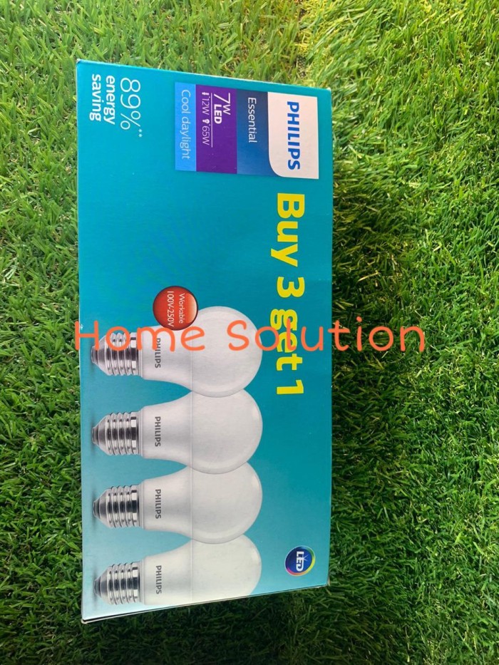 Paket Hemat Lampu Philips Led Ledbulb Essential Philips 7w 1 Pack Isi 4