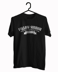 Hujjah Kaos Islam/Muslim Lengan Pendek - Follow Sunnah - Hitam