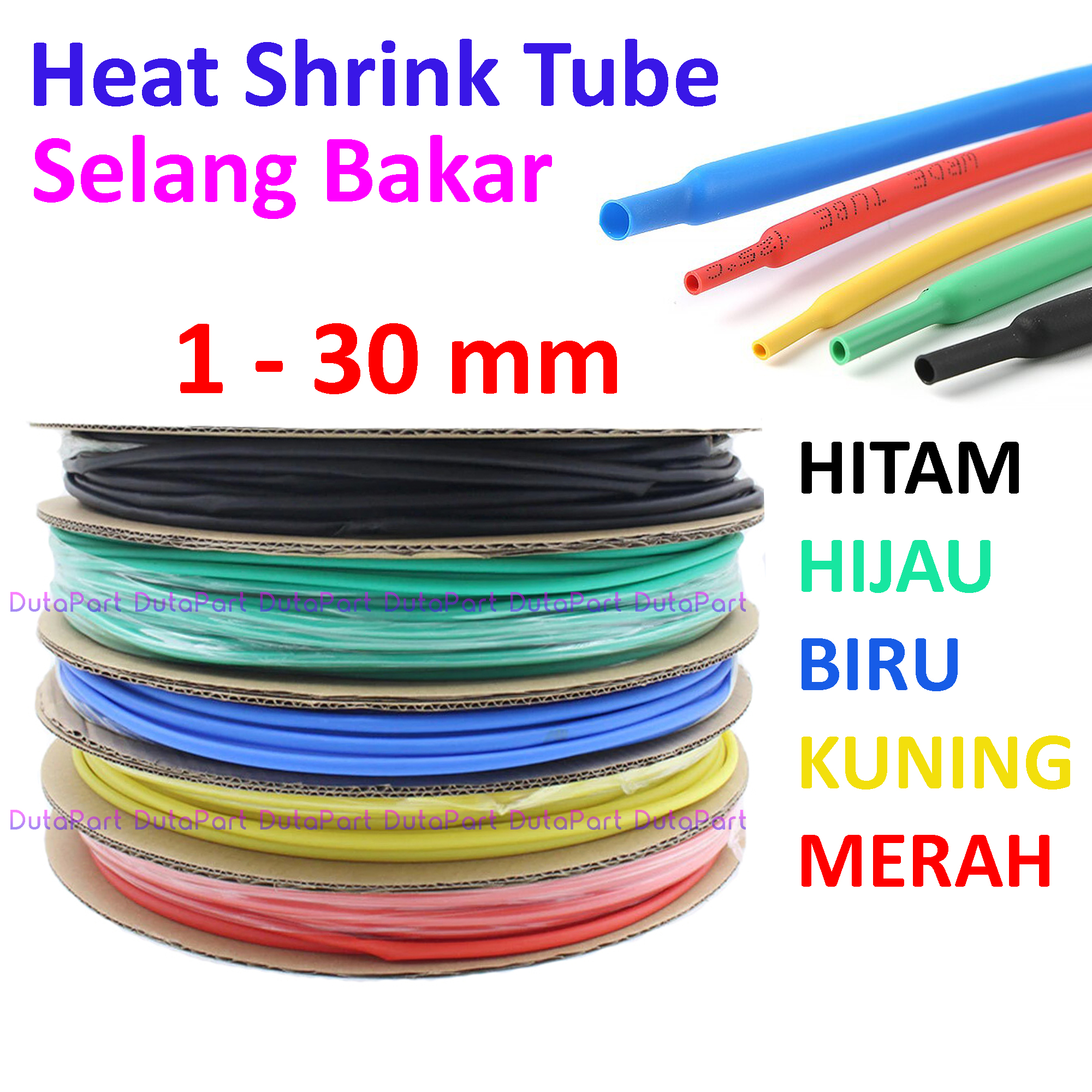 20 Meter Heat Shrink Tube Ukuran 4mm Selang Selongsong Bakar Ciut