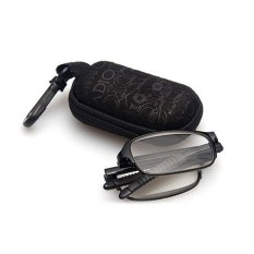 TR90 Kacamata Baca Lipat Ultra Ringan Fashion Kacamata Pergi dengan Kasus + 1.0 (hitam)