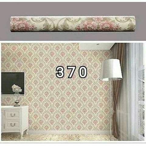 Wall Decor - Wallpaper Sticker Motif Vintage Pink Flower on Cream V016 A