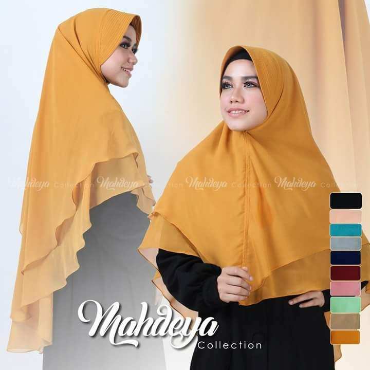 jilbab hijab khimar syari 2 layer pinguin /khimar oval pet