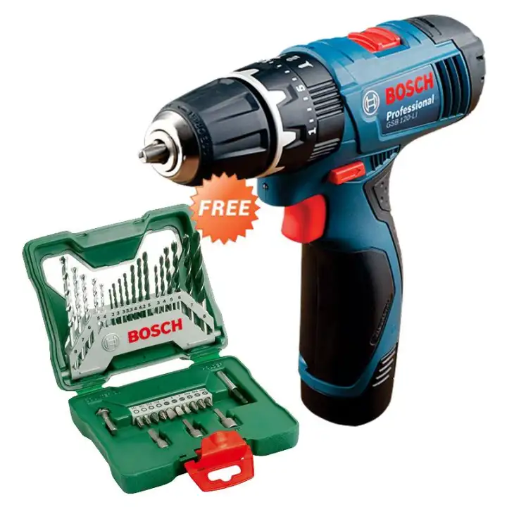 Bosch Gsb 120 Bor Cordless Beton 2 Baterai Mata Bor Bosch 33 X