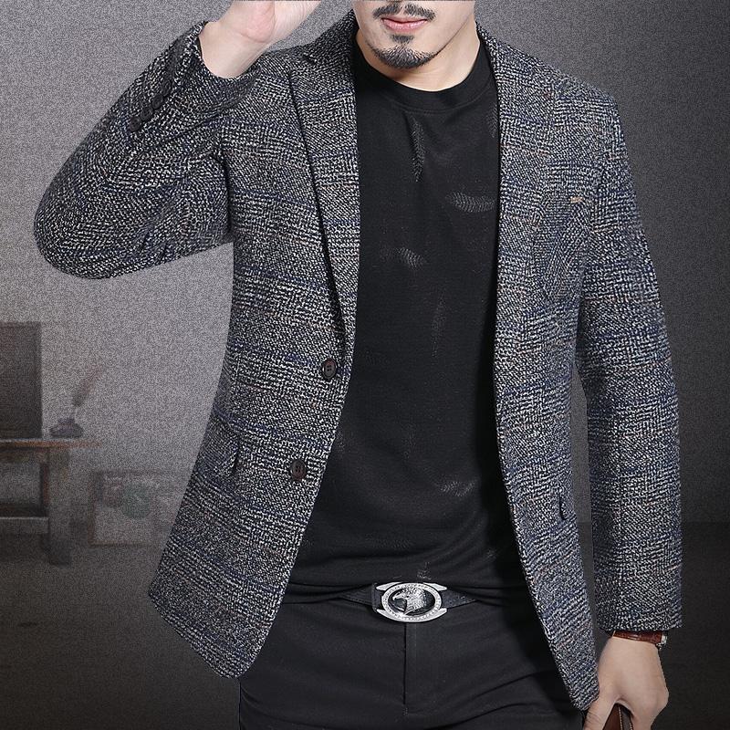 2019 model baru casual Setelan Jas Pria Setelan formal Jaket tunggal barat laki-laki membentuk