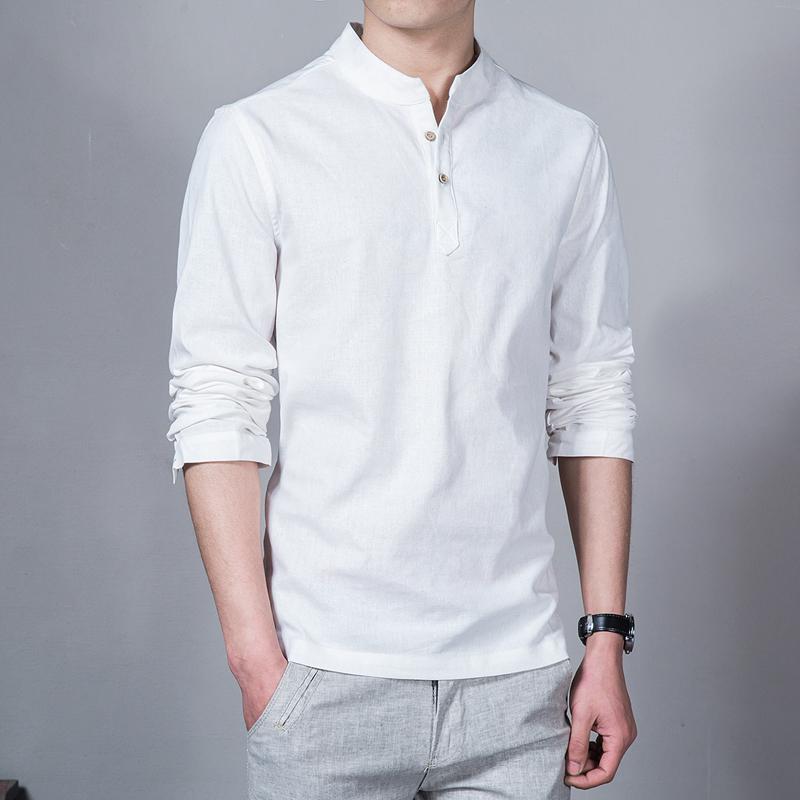 chinese collar polo long sleeves