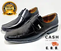 ... Pria Kulit Asli 100% Bukan Sintetis Tekstur Serat Kayu Pantofel Big Size Ukuran Lengkap Dari Kecil Sampai Besar Perekat / Kretekan - Hitam - Yupelia