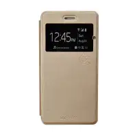 Aldora Case For Lenovo A5000 Flip Cover Case Dengan Pelindung Layar Smile Series - Gold