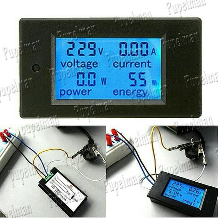 20A 4 in 1 Digital AC Multimeter Wattmeter Voltmeter Ammeter Digital 0