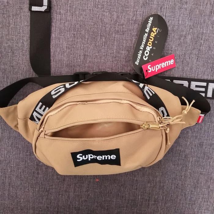 Tas Supreme Fanny Pack Khaki Supreme Waistbag SEASON SS18 Tan