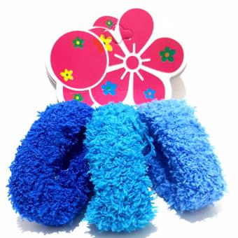 Karet Rambut Set Blue isi 3 - Aksesoris Fashion Trendy Anak Wanita Dewasa Murah Cantik Kado
