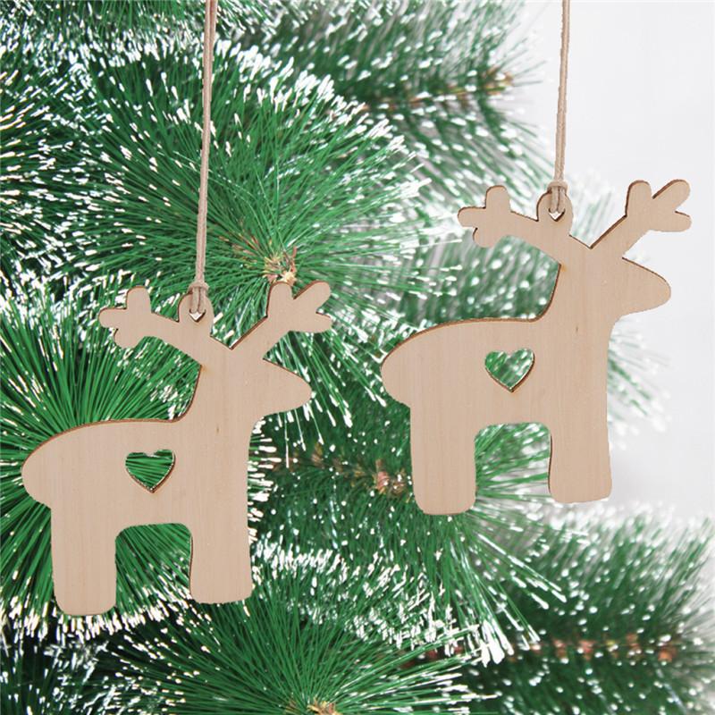 【free shipping】10pcs Wooden Pendant Christmas Decorations Children's Home Decoration Gifts