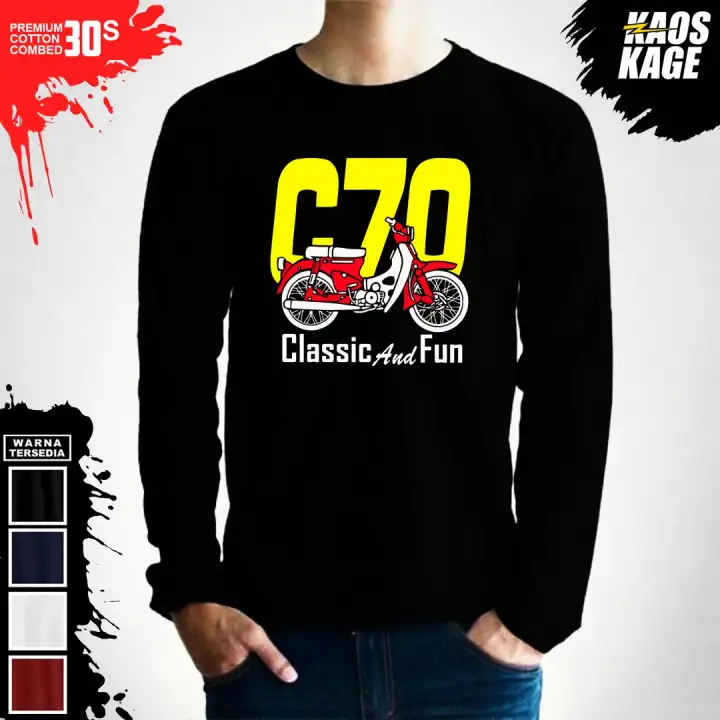 Kaos Baju Distro C70 Classic And Fun Lengan Panjang Cotton Combed 30s Premium Kaos Keren Kaos
