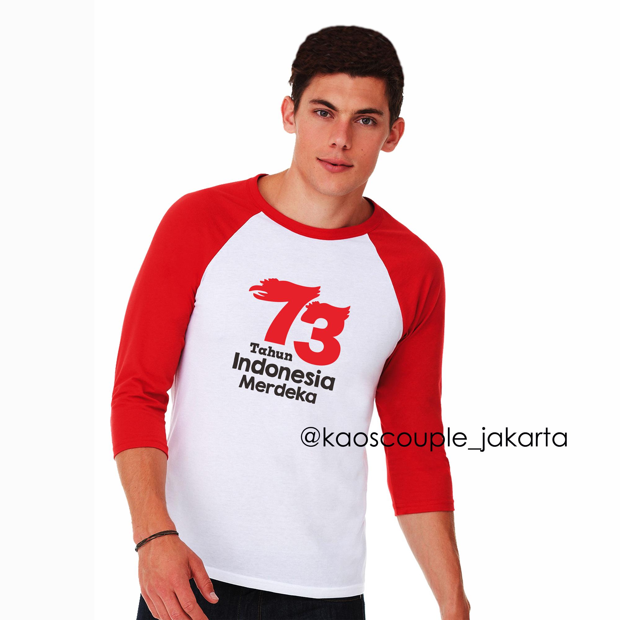 Kaos Raglan Merah Putih HUT kemerdekaan RI ke-73 Pria Wanita (Unisex) Panitia Tujuhbelasan