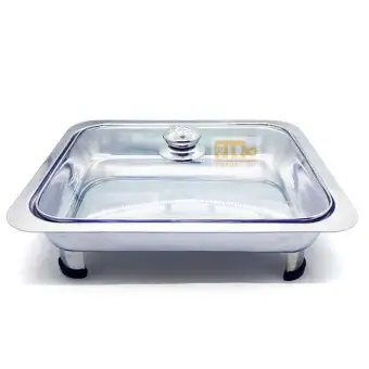 555 SA Tempat Makan Prasmanan Tutup Kaca - Silver