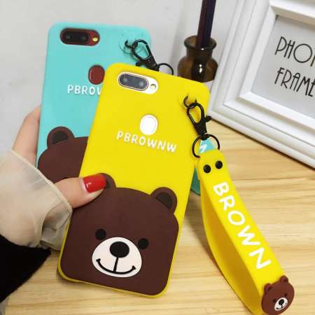 Phone Case For Vivo V9 ,Lucky Bear Cartoon Bear With Wrist Strap Silicone Rubber Phone Case Cover For Vivo V9 - intl