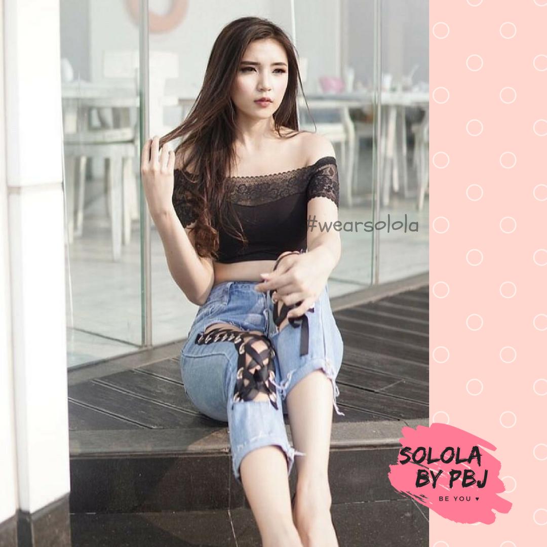 Solola Sabrina Bralette Lace Brukat Bra Black solola sabrina bralette lace brukat bra black