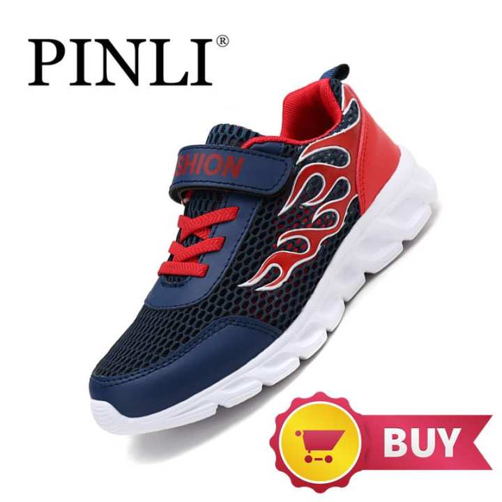 PINLI Anak Laki-laki Sneakers Sepatu Santai Berjalan