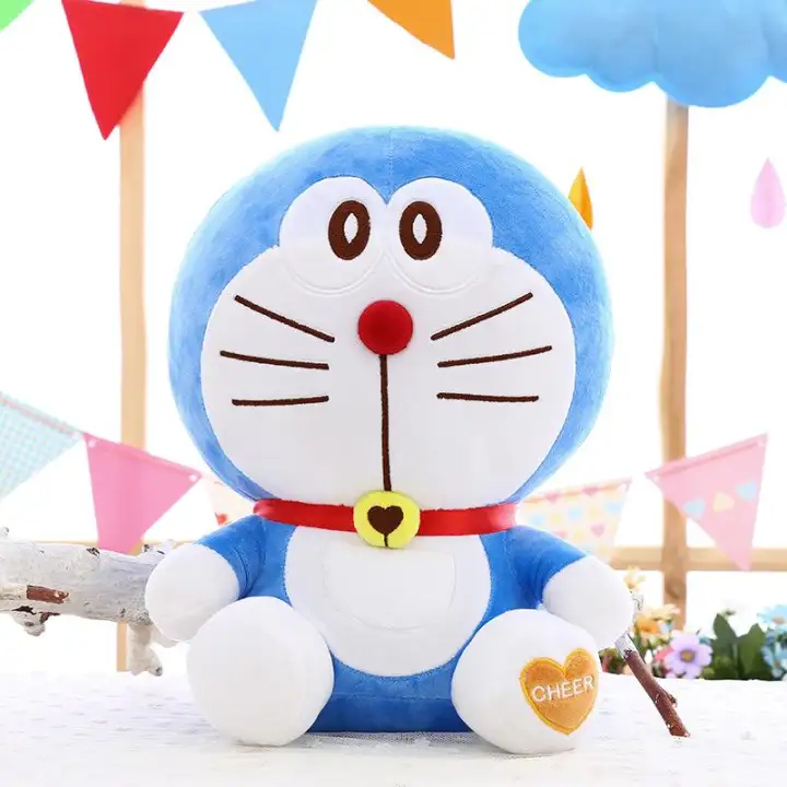 Lucu Sayang Kucing Lonceng Boneka Doraemon Biru Lemak Mainan Mewah Mesin Besar Bantal Kucing30405060cm