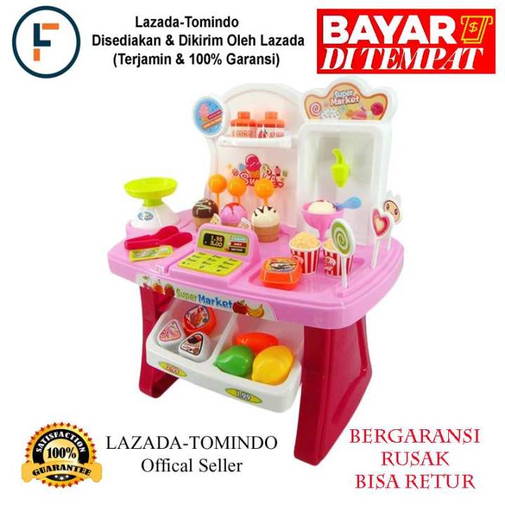 Tomindo Mini Market Playset Pink 668 24 mainan  anak  