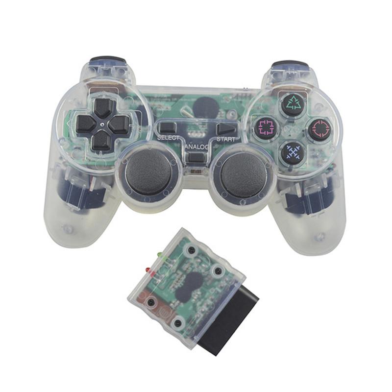 Transparent Color Wireless Gamepad Controller for ps2 Gamepad Game Console Controller 2.4G Vibration