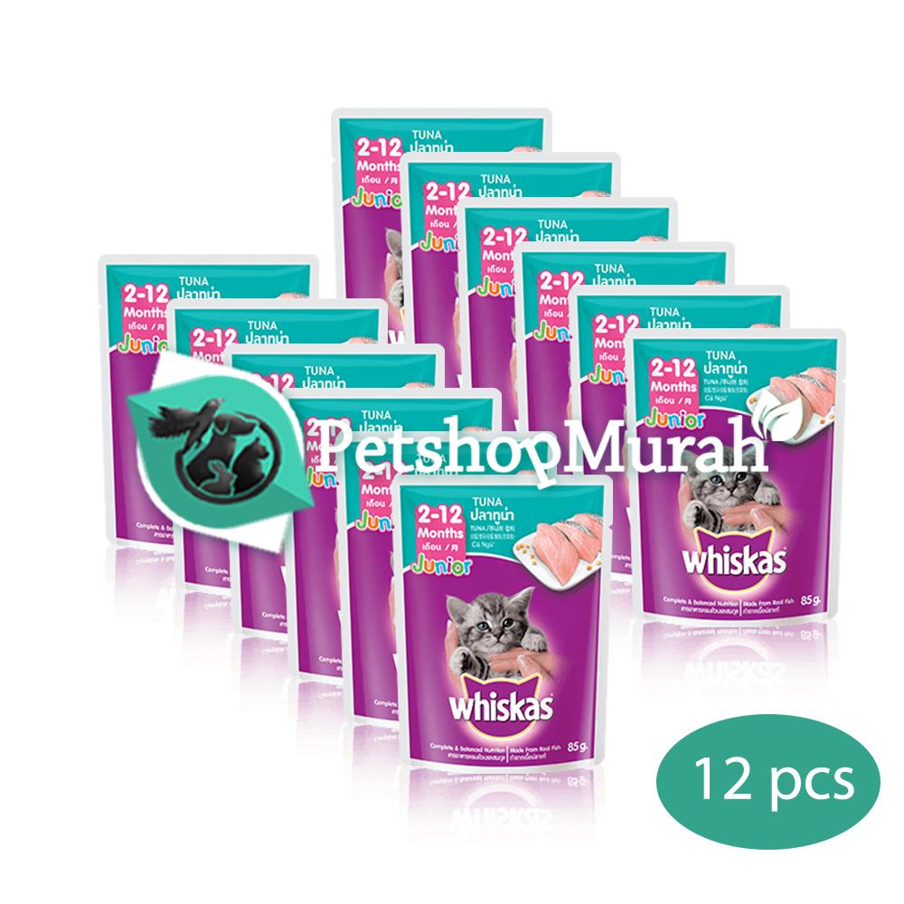 [12 pcs] Makanan Kucing Whiskas Junior Tuna 80 gram / Whiskas Kitten Pouch  / Sachet 80gram