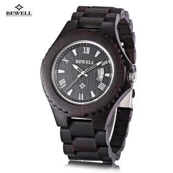 Bewell ZS-W129A Pria Jam Kuarsa Kayu Tanggal Bercahaya Tampilan Jepang Jam Tangan Movt (