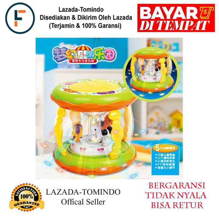 Tomindo Mainan  Anak  Merry Go Round Music Drum Mainan  