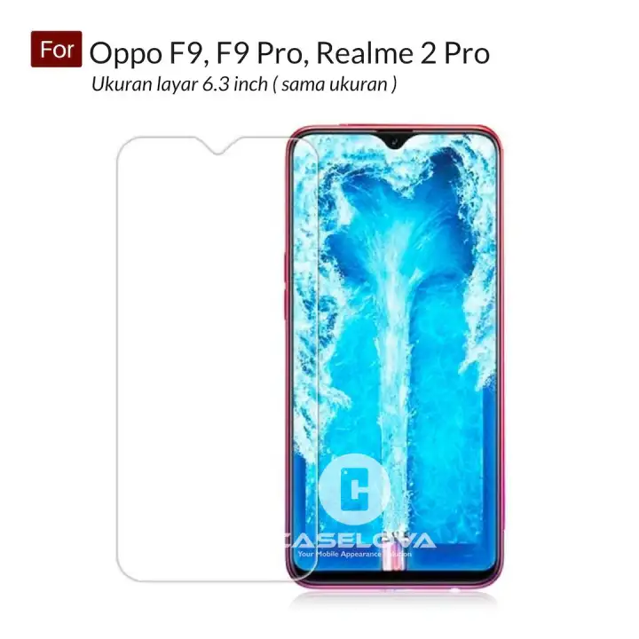 Tempered Glass Screen Protector Anti Gores Kaca Oppo F9 Realme 2 Pro Ukuran Layar 6 3 Inch Sama Ukuran Clear Lazada Indonesia