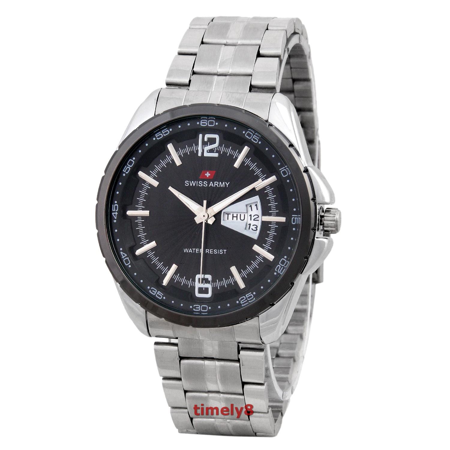 Swiss Army Mens Elegant SA 5231M ss sil - Jam Tangan Pria - Stainless - Silver