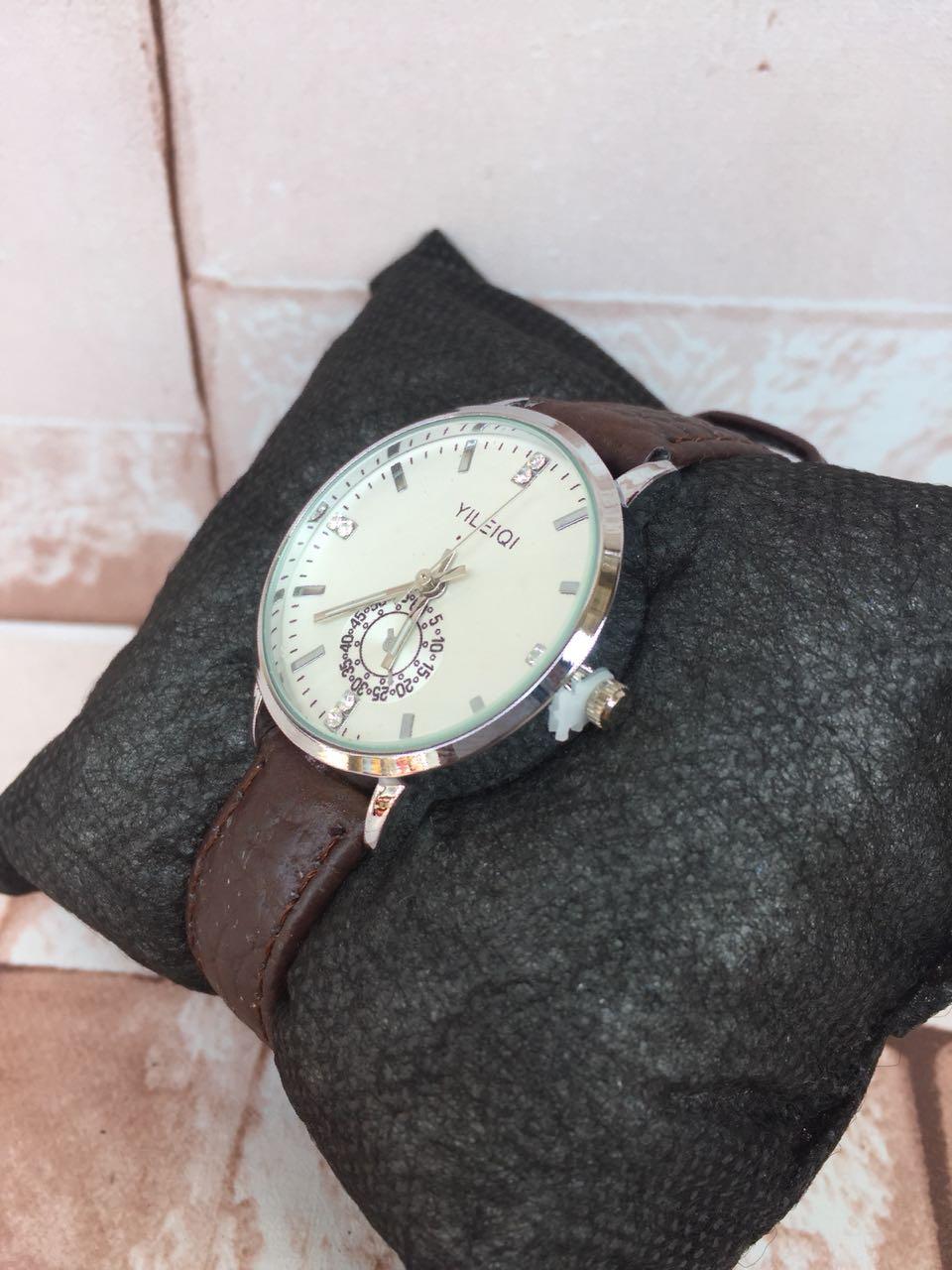 Jam Tangan Fashion Wanita Original yileiqi-Tali Kulit-Tahan Air-Coklat