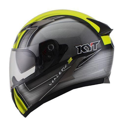 Helm KYT Vendetta 2 Kuning Fluo Double 